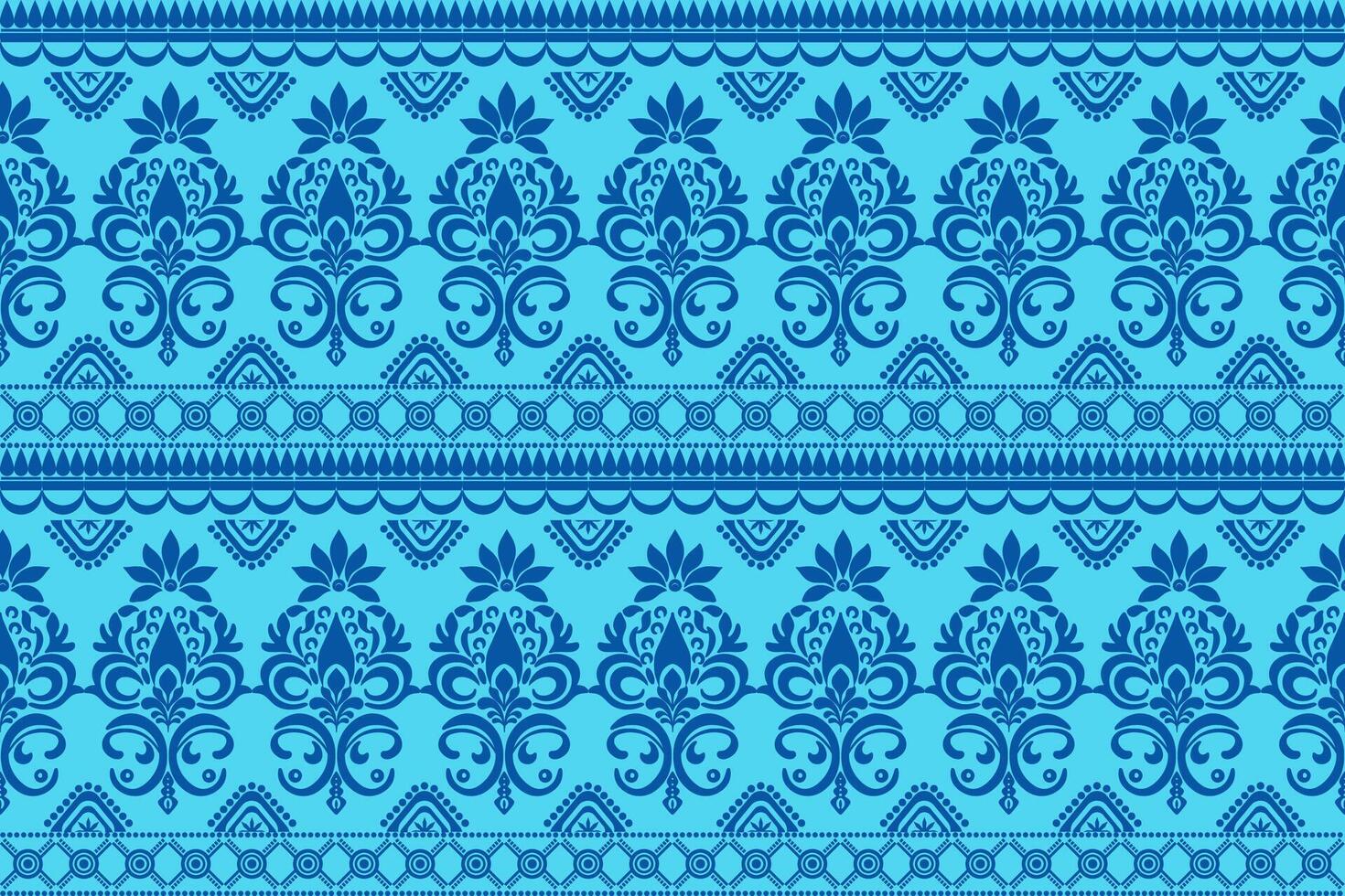 The abstract floral pattern of the ethnic design fabric is ideal for decorating items such as pillows or bags. Adds brightness and character to a space Can be used for both fashion and home decoration vector