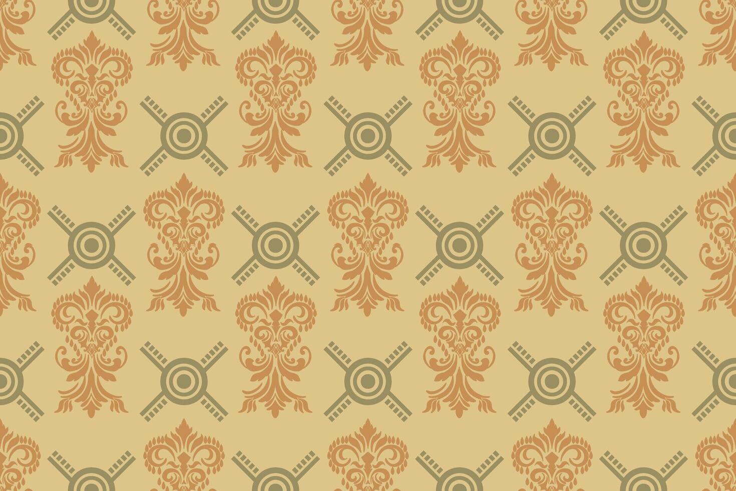 The abstract floral pattern of the ethnic design fabric is ideal for decorating items such as pillows or bags. Adds brightness and character to a space Can be used for both fashion and home decoration vector