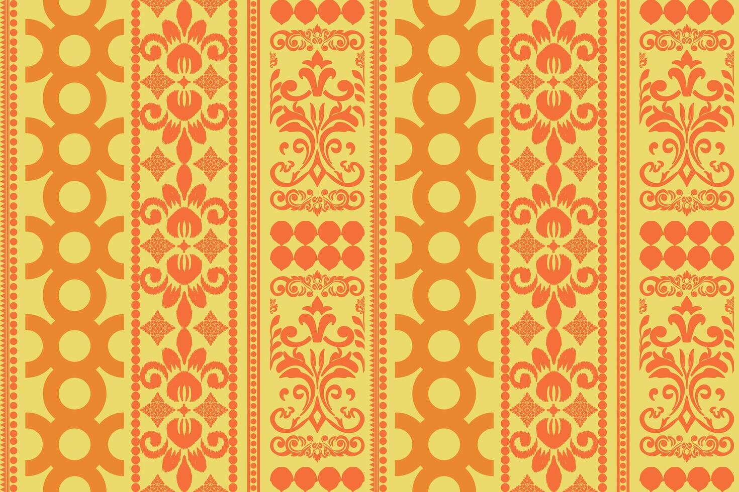geometric pattern, traditional red, yellow design for background, carpet, wallpaper, clothing, wrapping, batik, fabric, embroidery pattern. vector