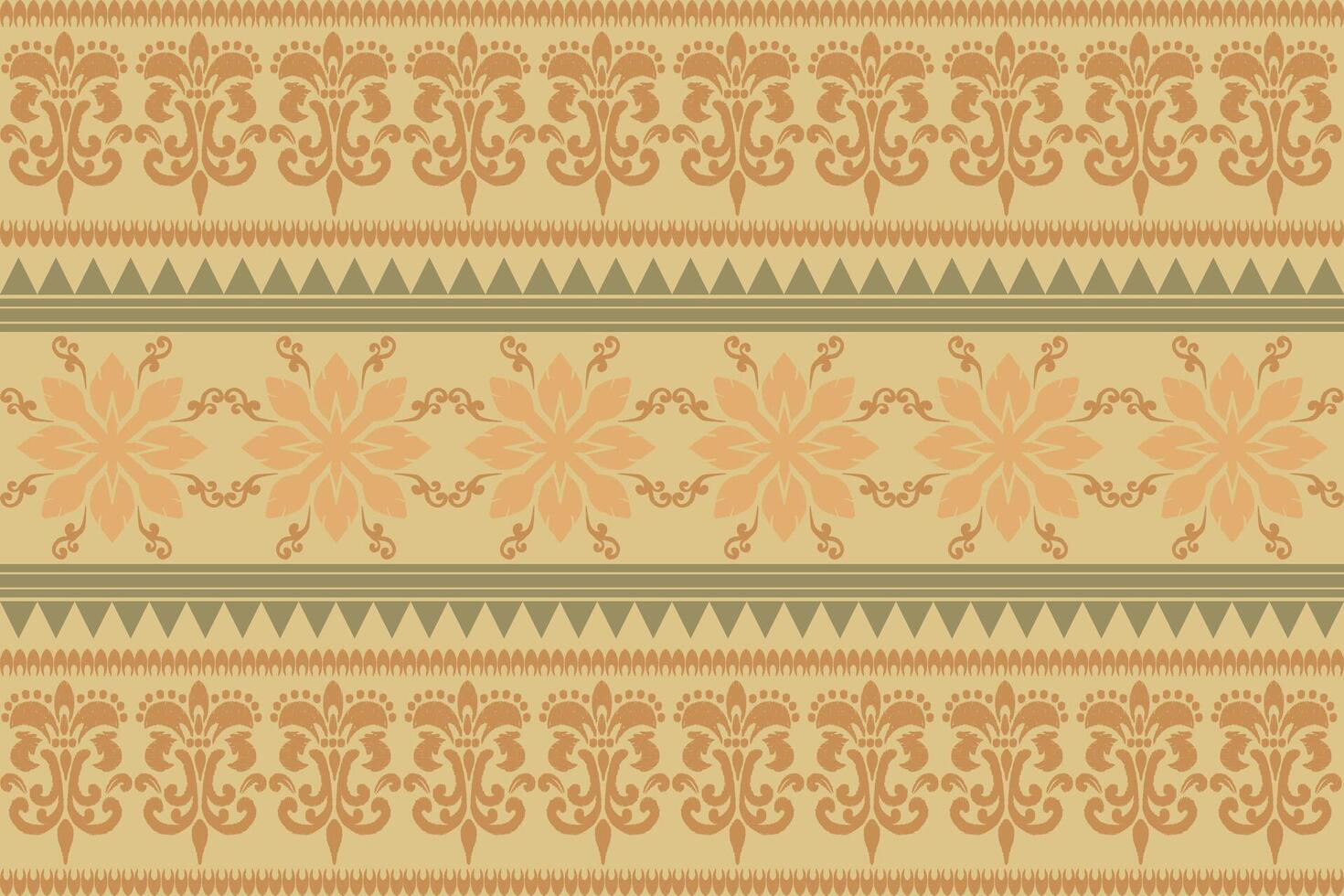 Floral background with handmade and seamless geometric oriental design. The original composition consists of brown and green colors. Including backgrounds, carpets, wallpaper, clothing. vector