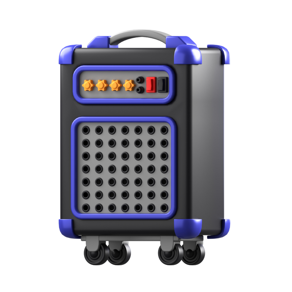 3D illustration of speaker bass electronic device abstract png