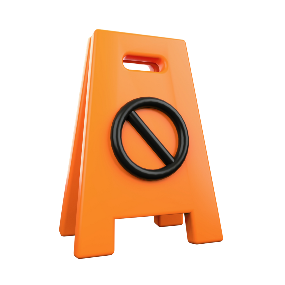 3d illustration of Wet Floor caution abstract png