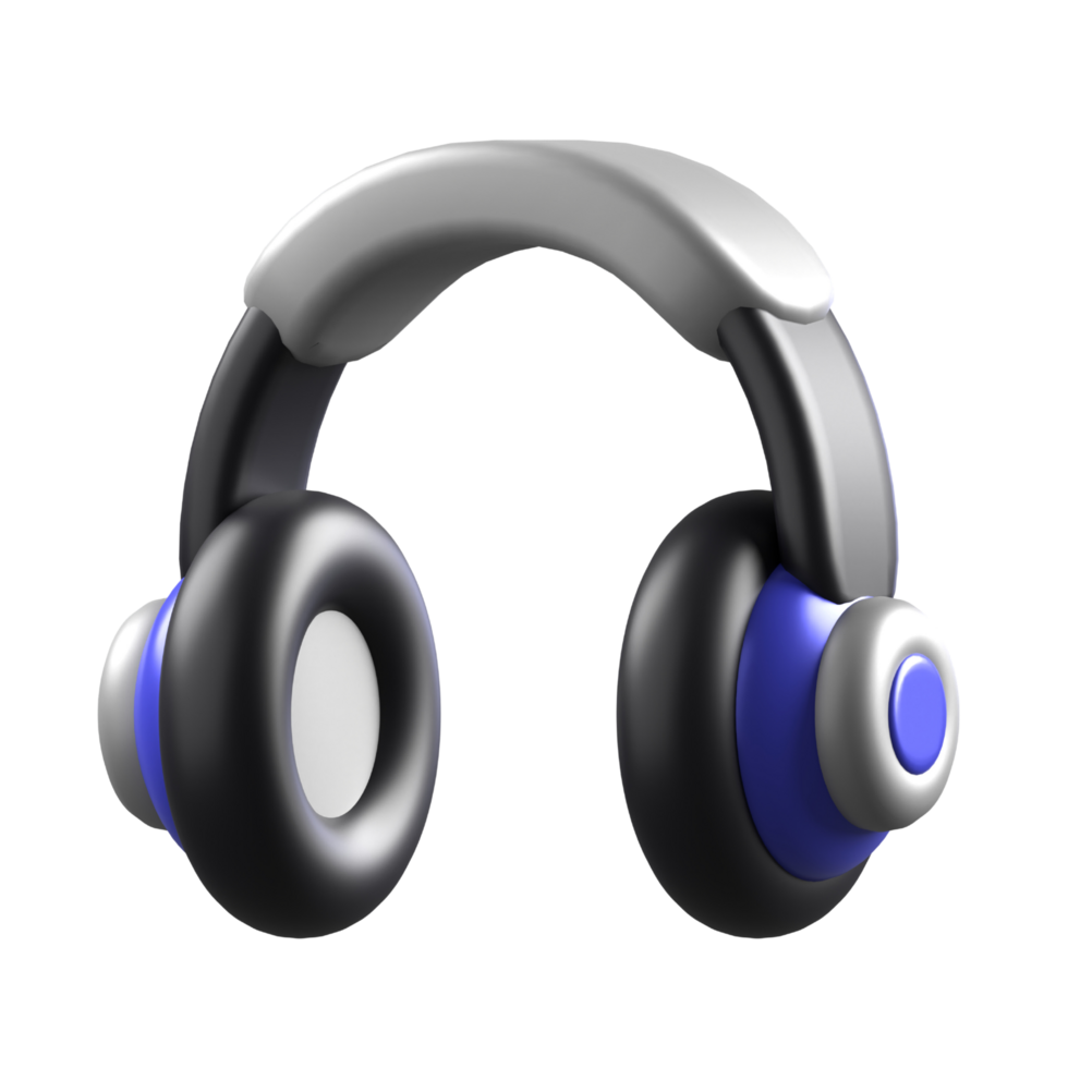 3D illustration of headphones isolated png