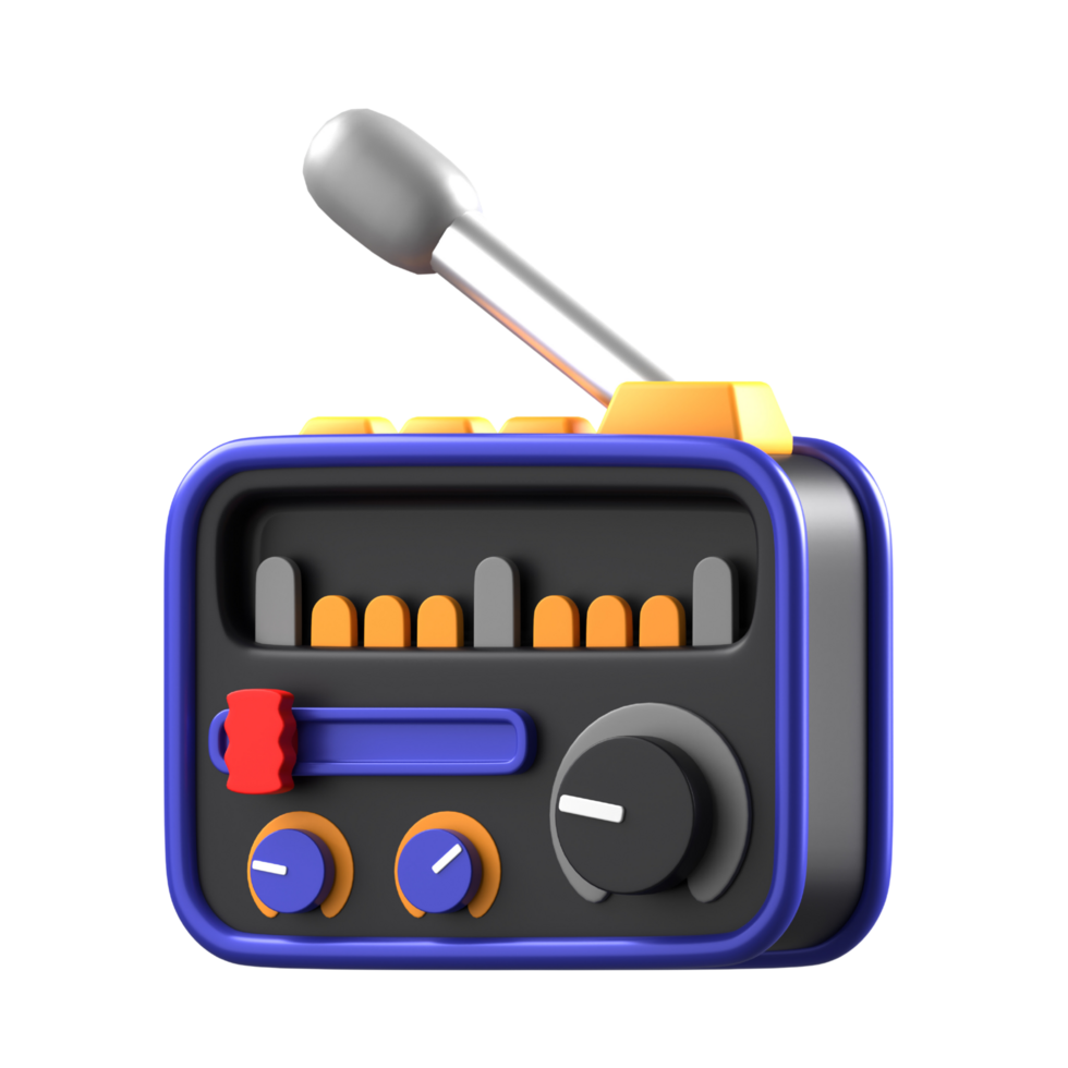 3D illustration of Radio music, radio speaker abstract png