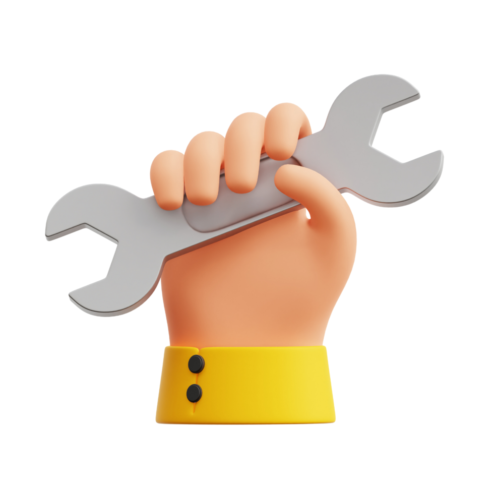 3D Illustration of Labour Day abstract, hand with screwdriver illustration png
