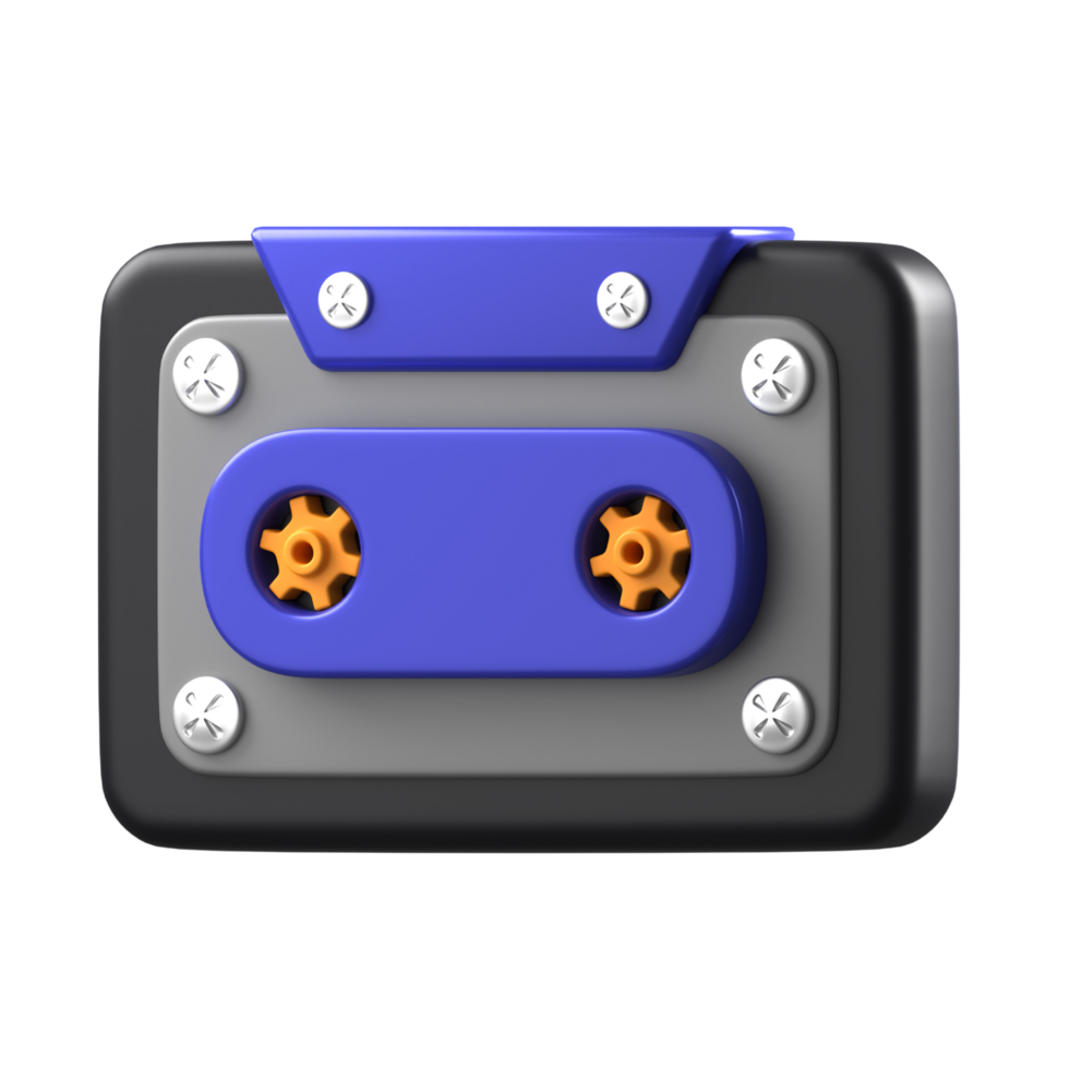 3d illustration of audio tape isolated png