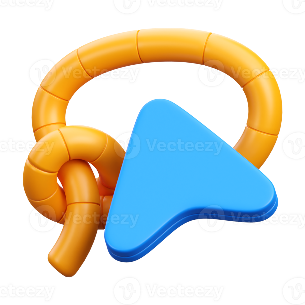 3d render of lasso tool icon illustration png