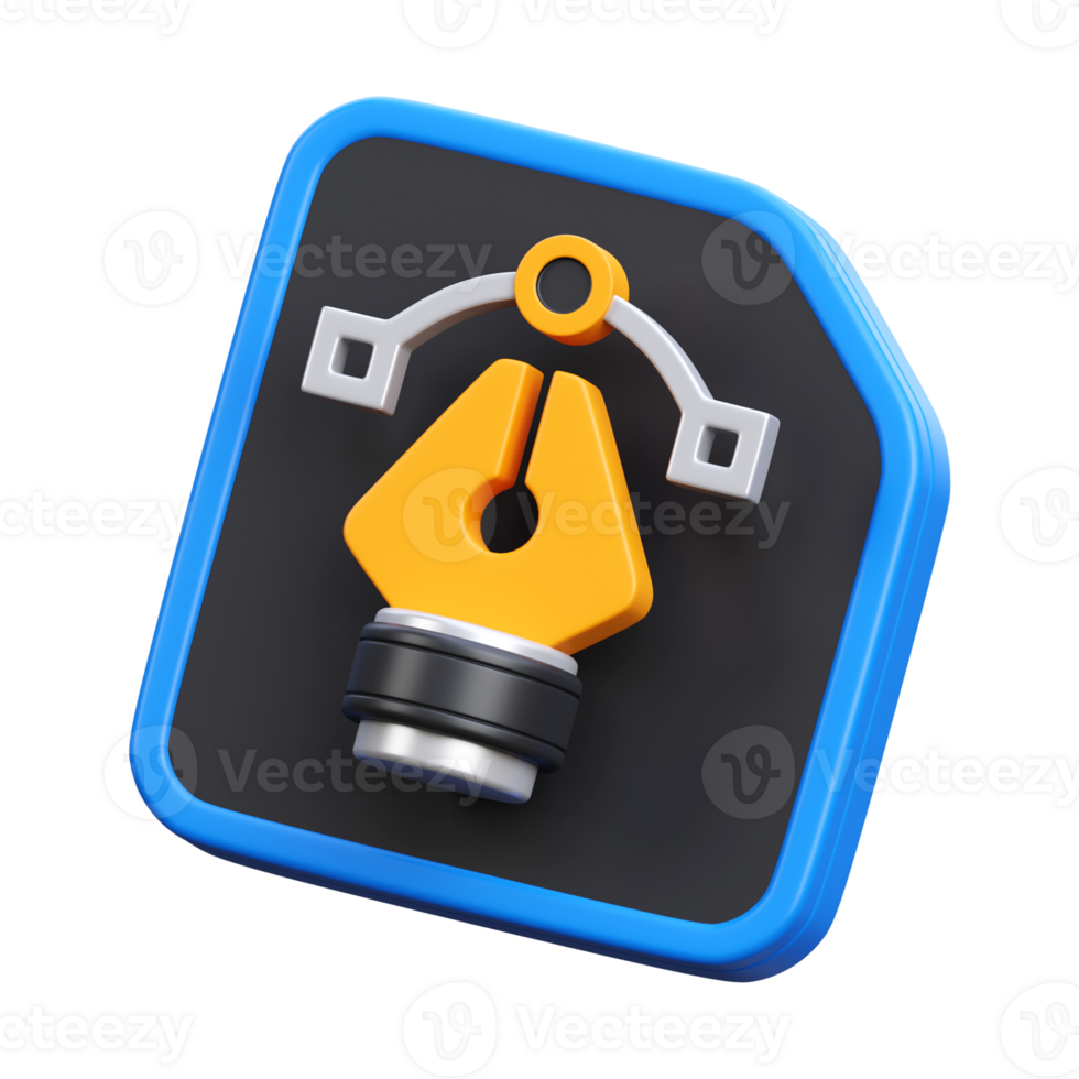 3d render of graphic file icon illustration png