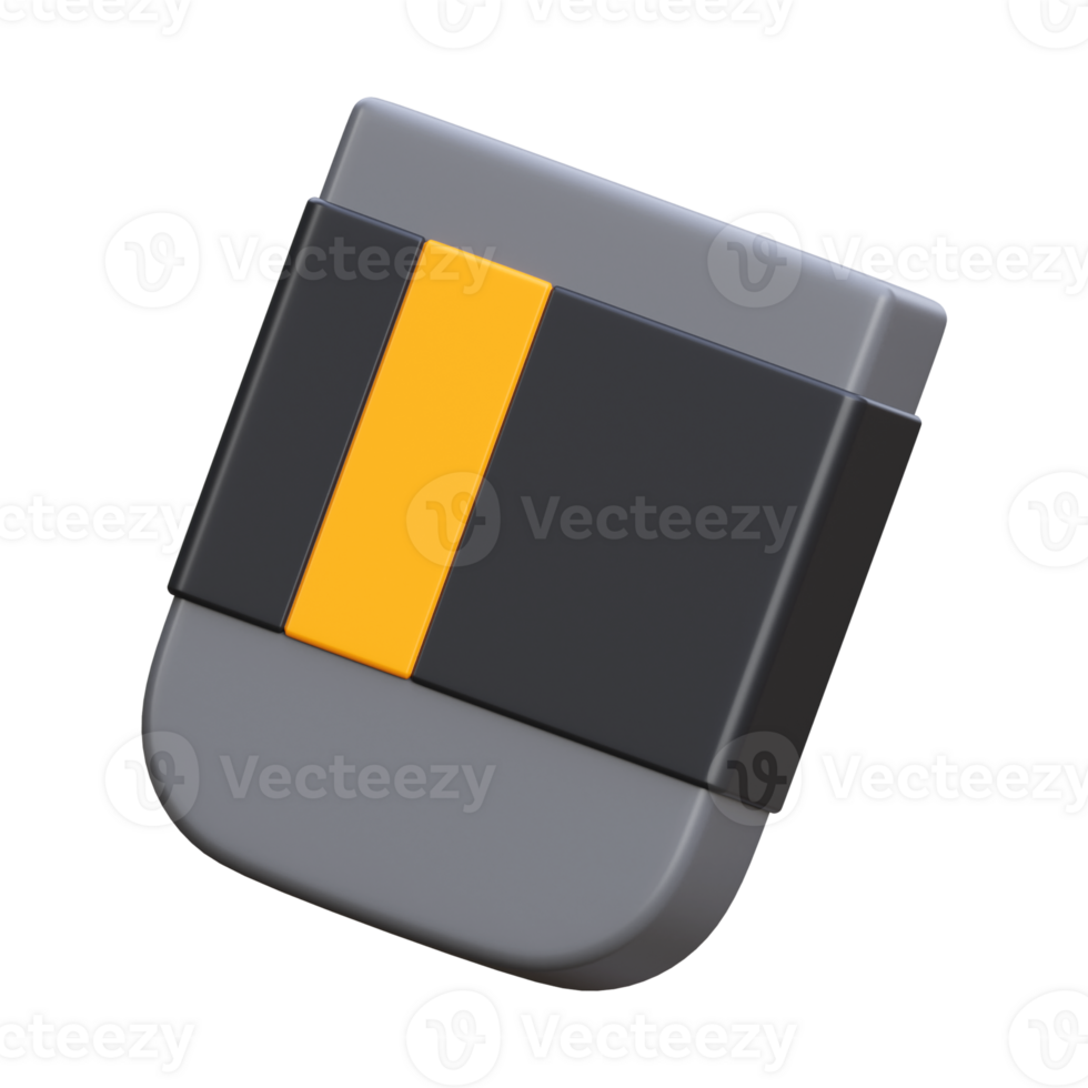 3d render of eraser tool icon illustration png