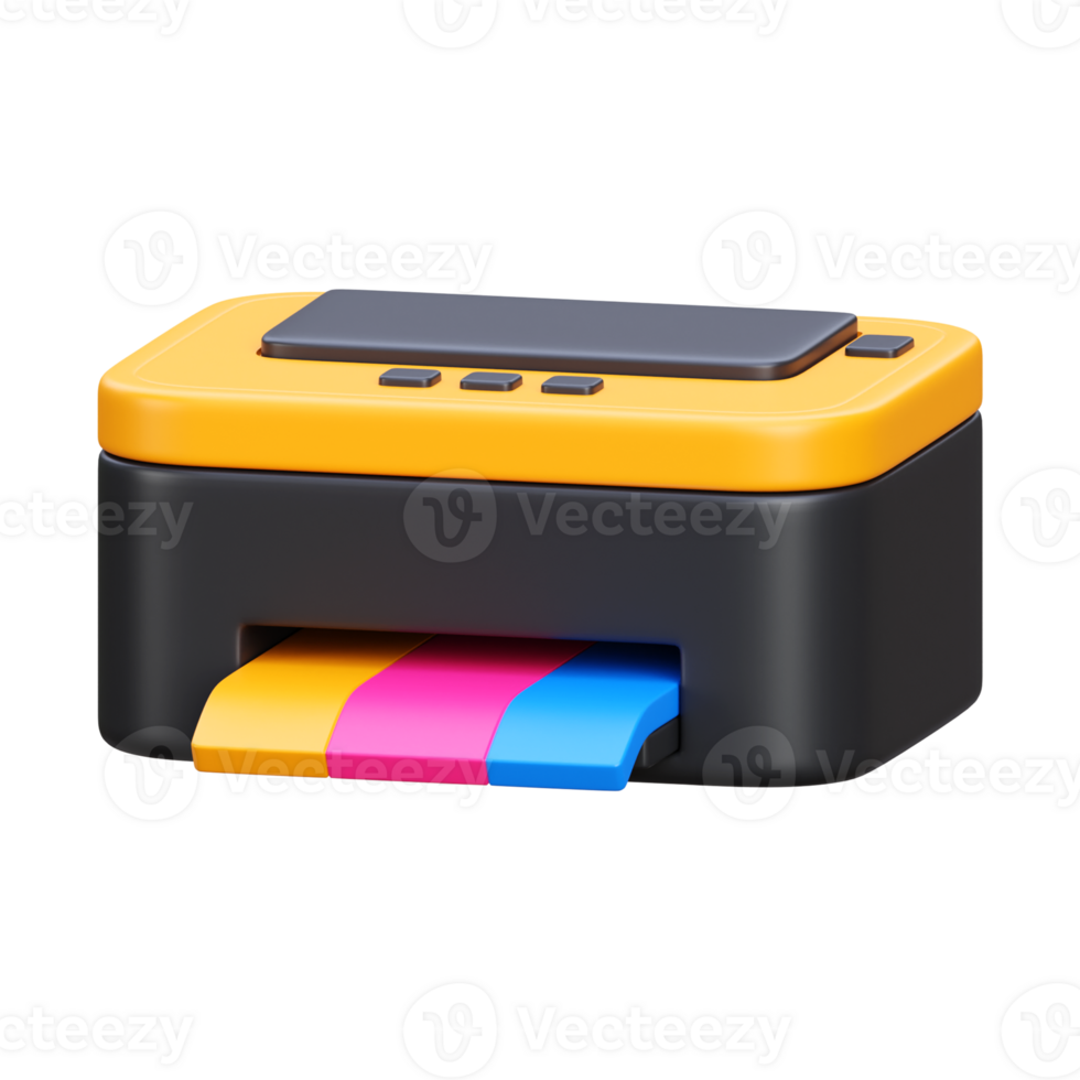 3d render of print icon illustration png
