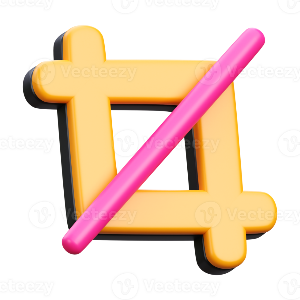 3d render of crop tool icon illustration png