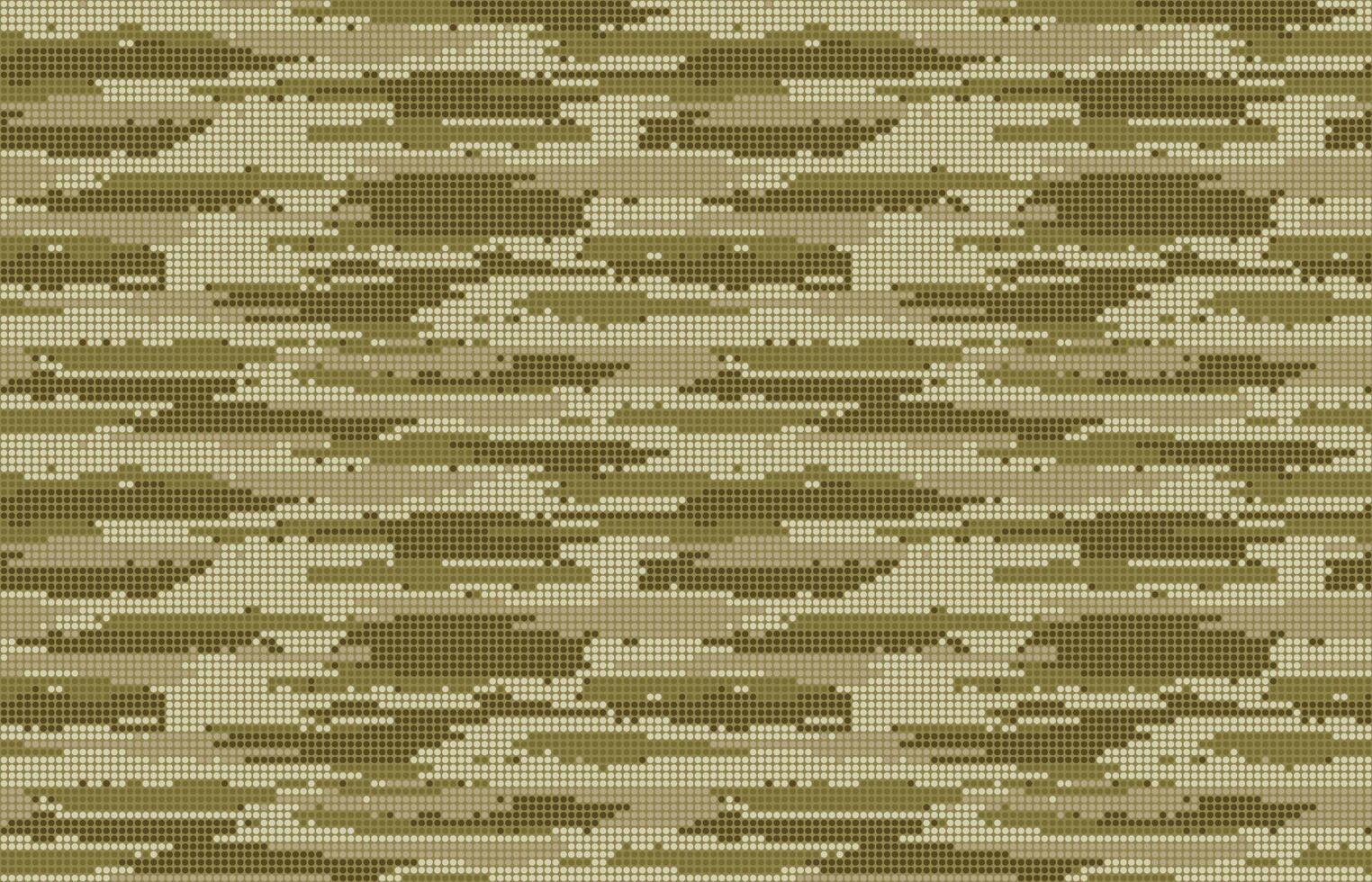 Abstract halftone camouflage, led style texture. Dot pattern khaki green colors, camo digital background. Pixel art wallpaper vector