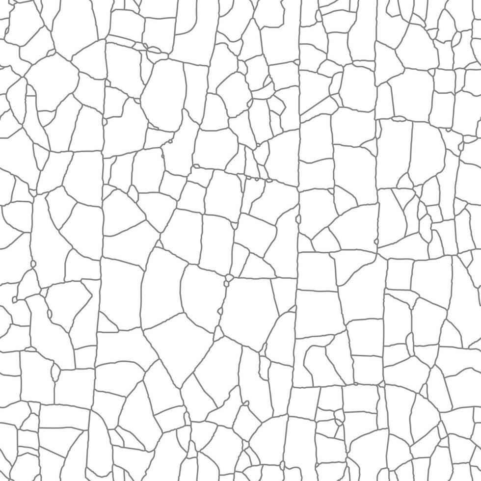 Aged peeling glued film. Broken dilapidated overlay effect, seamless pattern. The cracks, lines texture white and black. Cracked clay earth. Grunge background vector