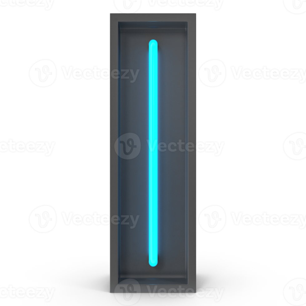 3d Neon Letter I png