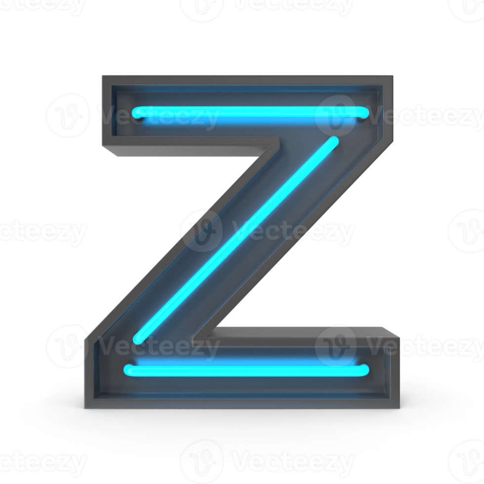 3d Neon Letter Z png