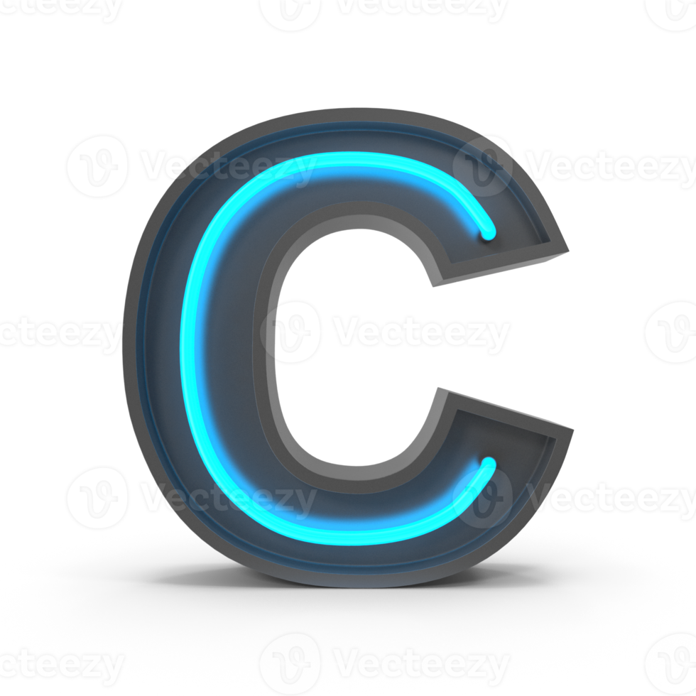 3d Neon Letter C png
