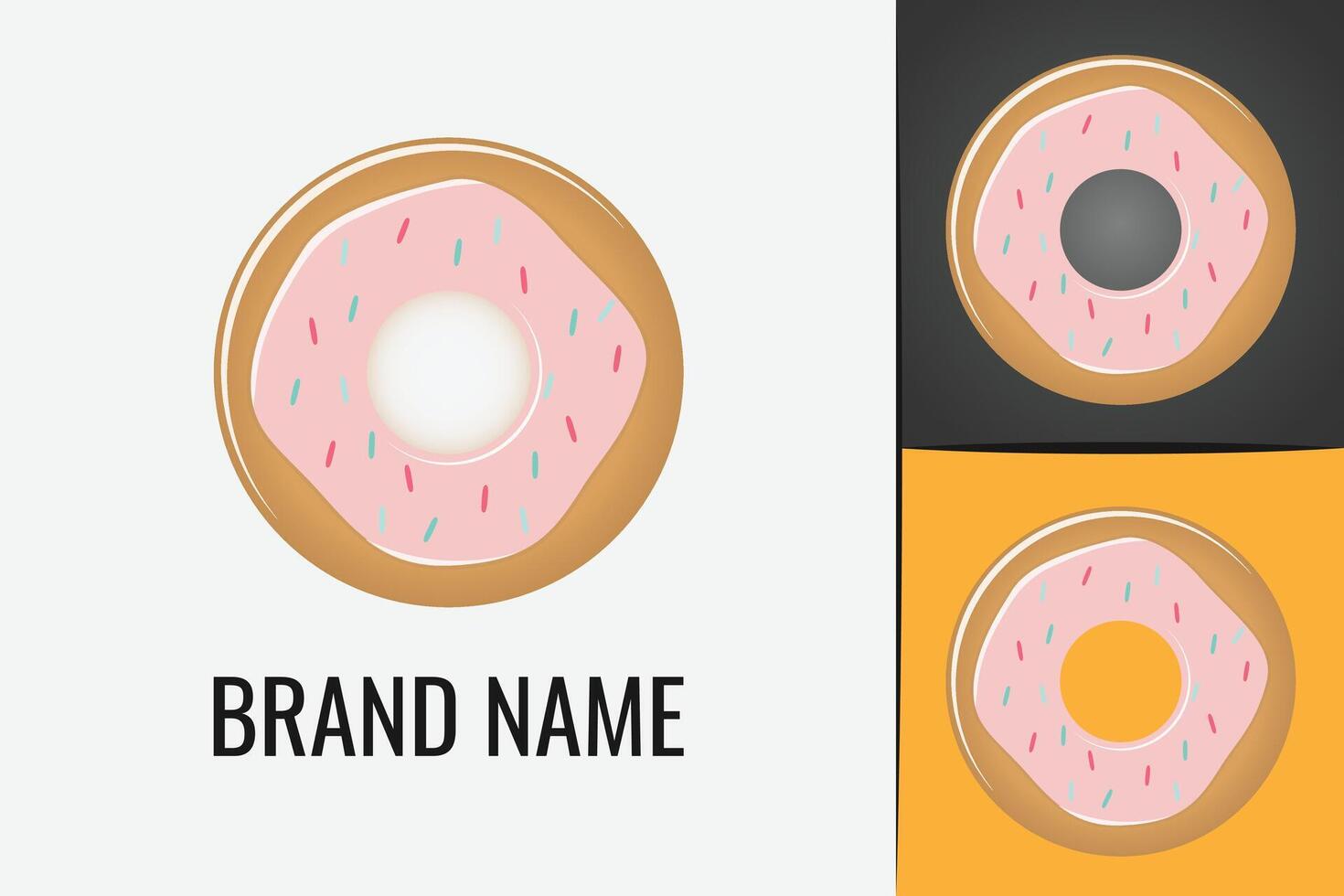 Sweet donut logo. Doughnut and cake logotype. Bakery store logo. Donuts shop logotype vector