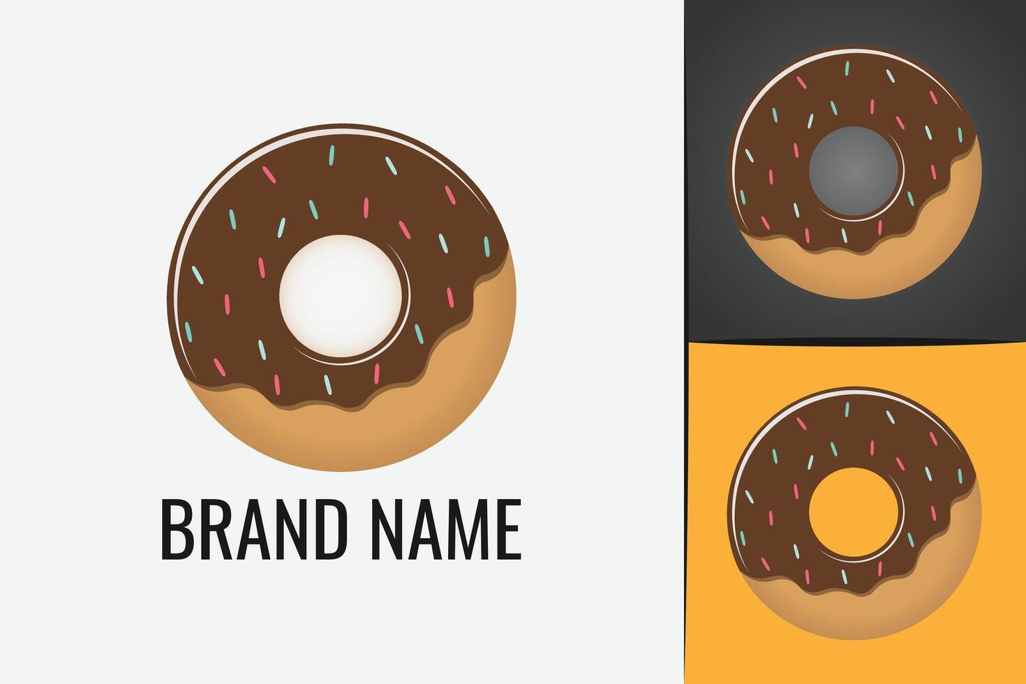 Sweet donut logo. Doughnut and cake logotype. Bakery store logo. Donuts shop logotype vector