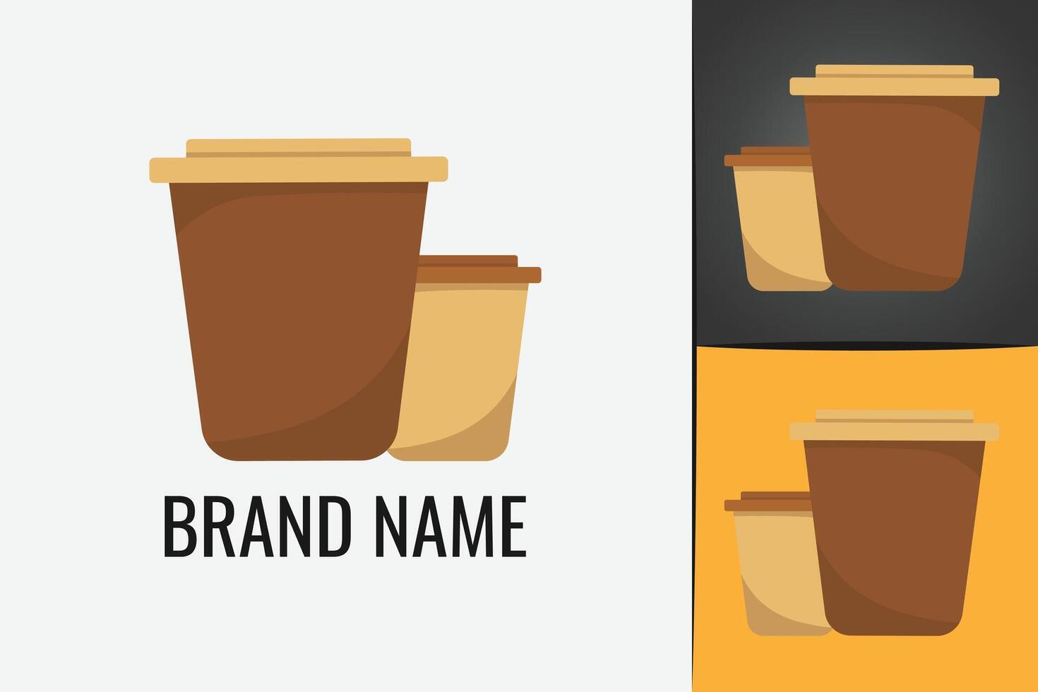 Hot coffee takeaway paper cup. Paper cup logo template. Takeaway concept. Disposable tea cup vector