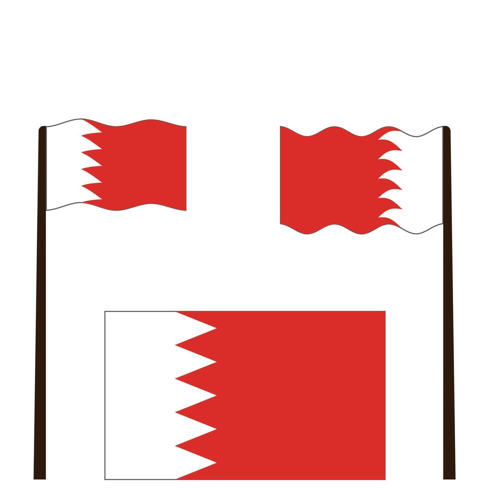 Kingdom of Bahrain Flag vector