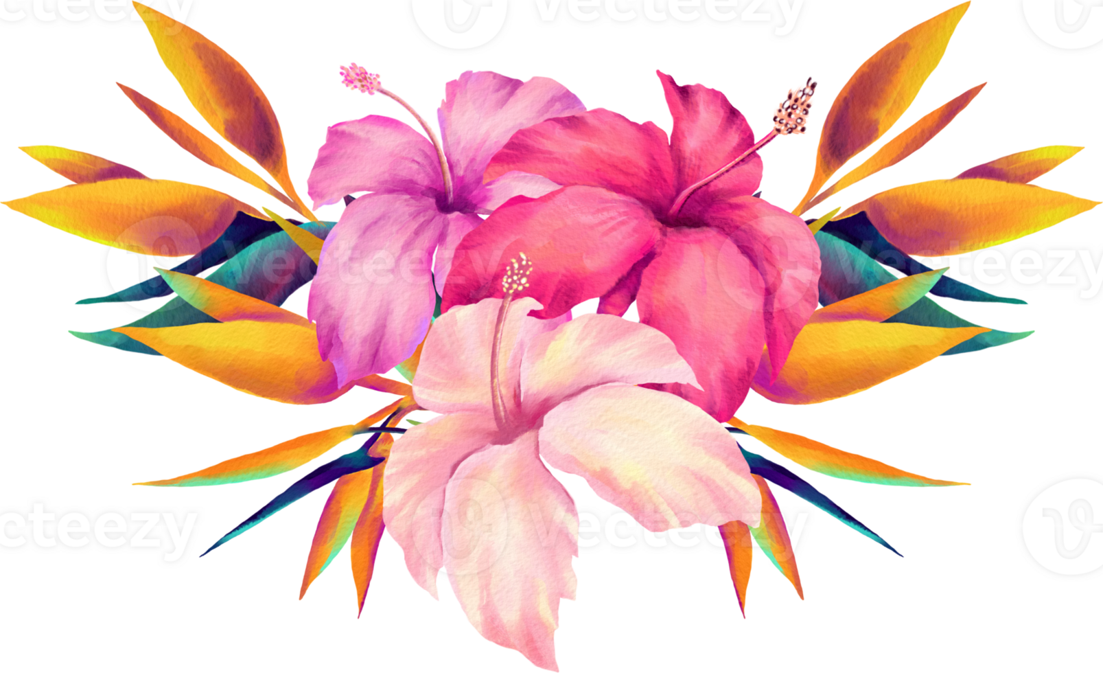 Vibrant Orchid Flora Watercolor Illustration png