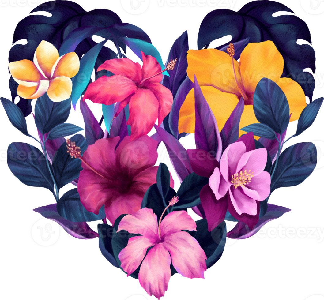 Vibrant Orchid Flora Watercolor Illustration png