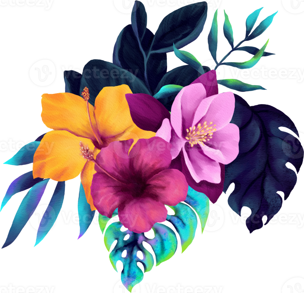 Vibrant Orchid Flora Watercolor Illustration png