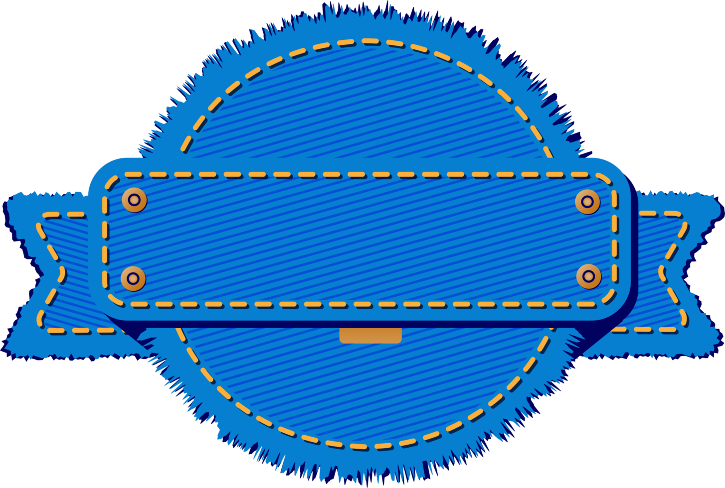 Blue Jean Denim Patch, Ribbon Label png