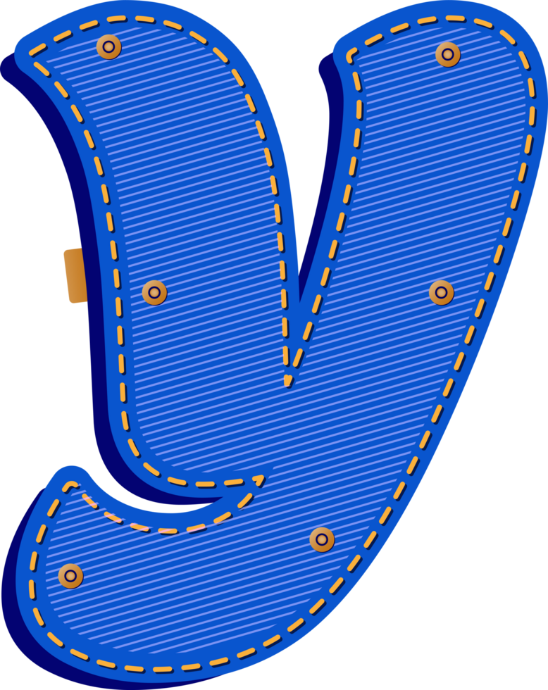 Letter Y, Blue Jean with Buttons Alphabet png