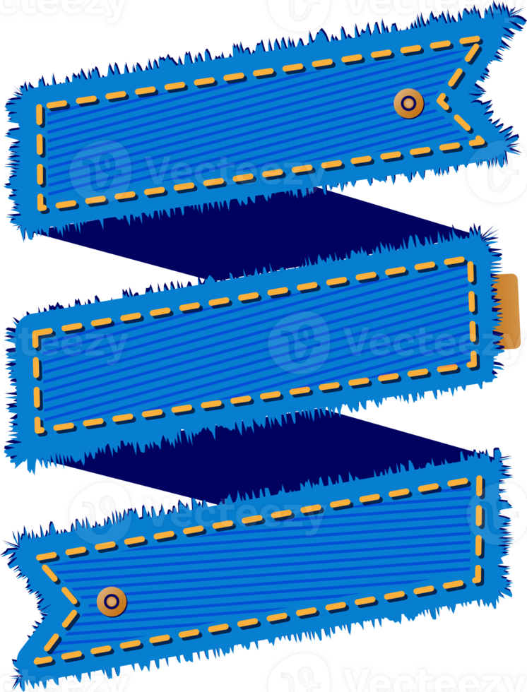 Blue Jean Denim Patch, Ribbon Label png