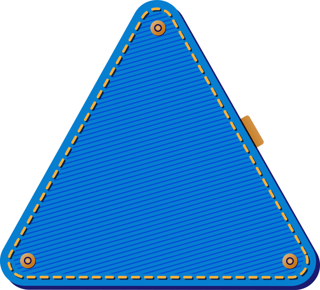 Blue Jean Denim Patch, Triangle Shape png