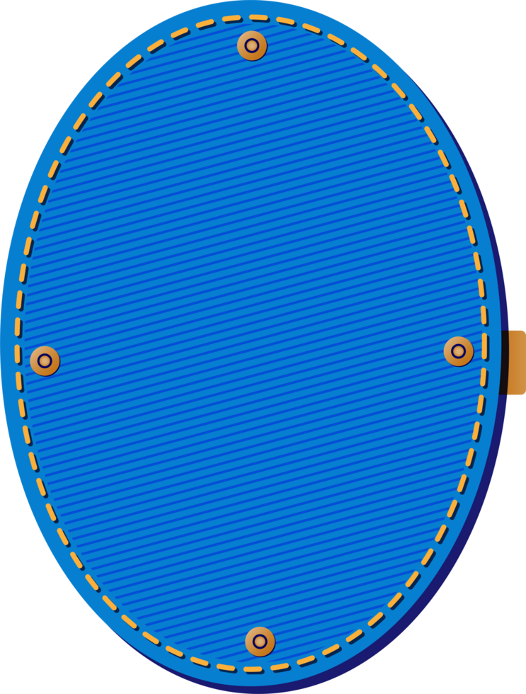 Blue Jean Denim Patch, Ellipse Shape png