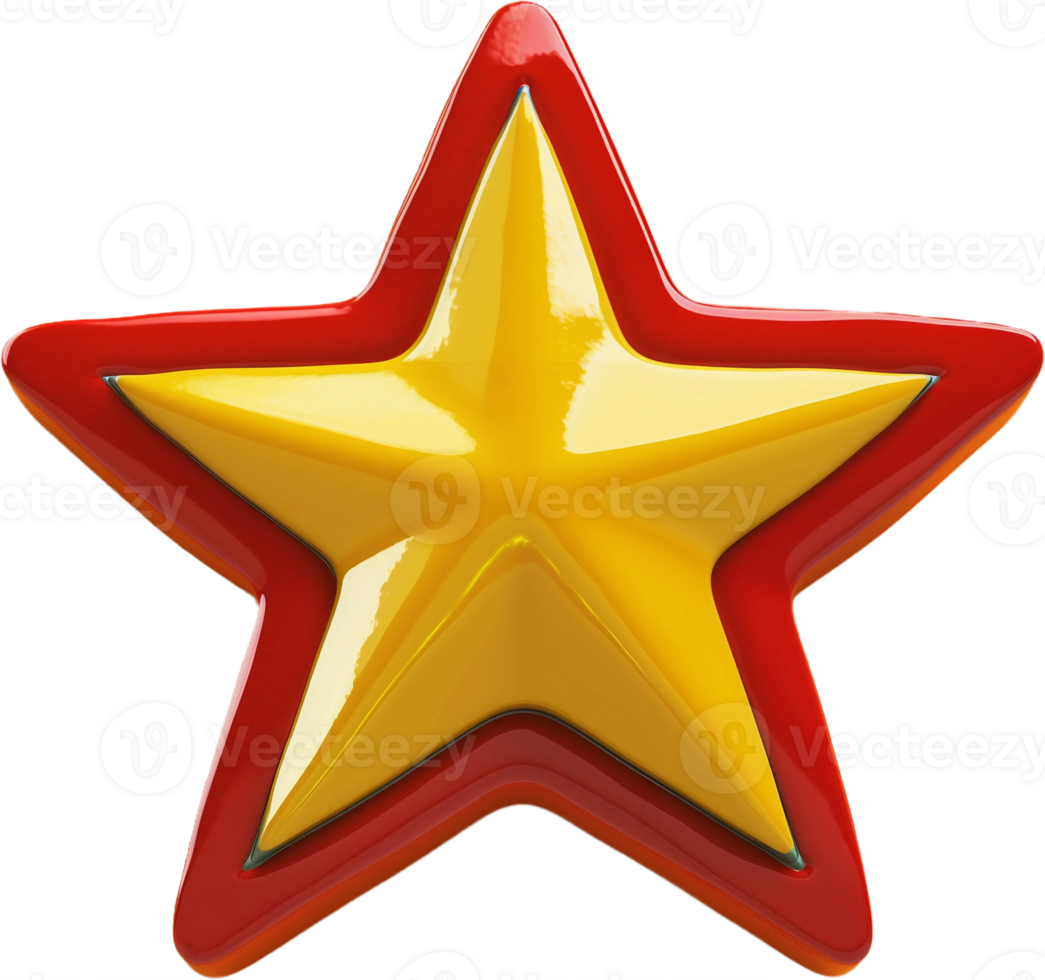 a red and yellow star icon png