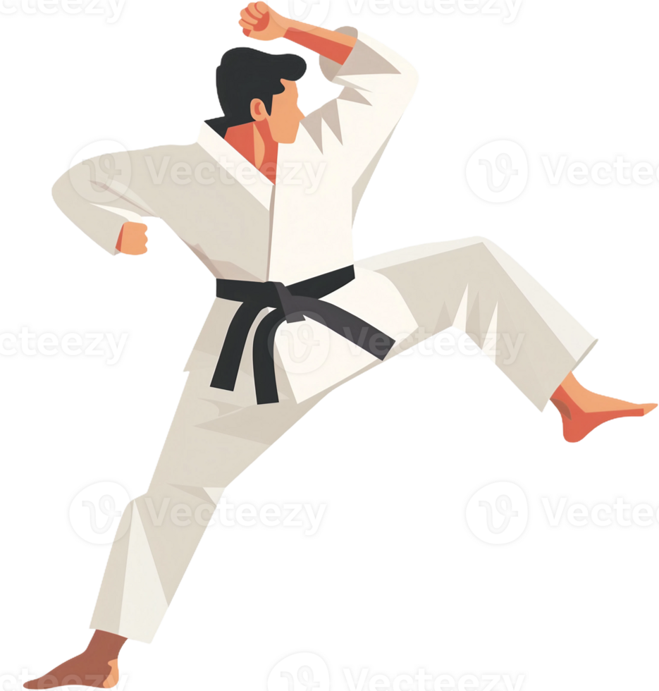 karate man with black belt png
