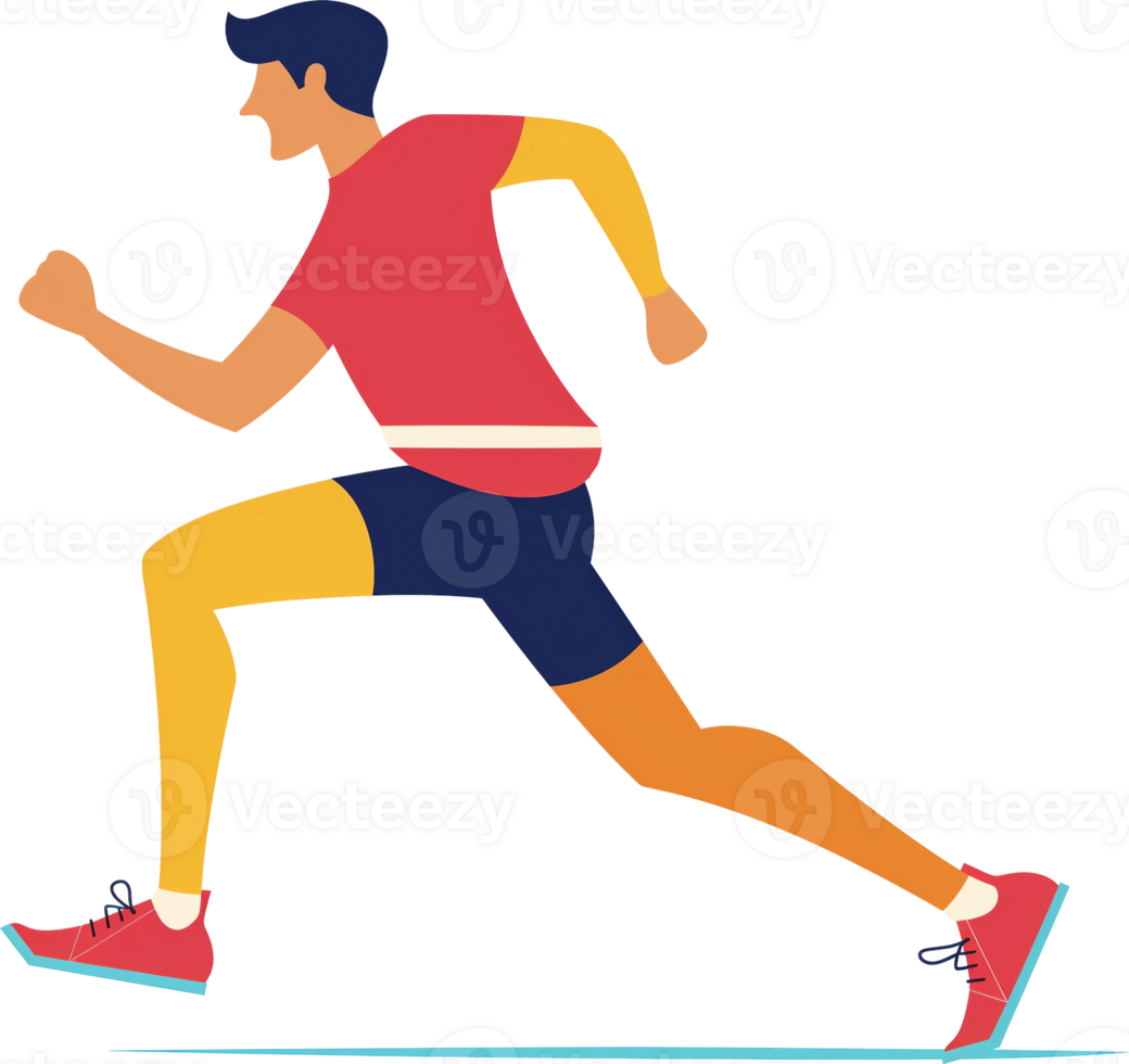 a man running in a cartoon style png