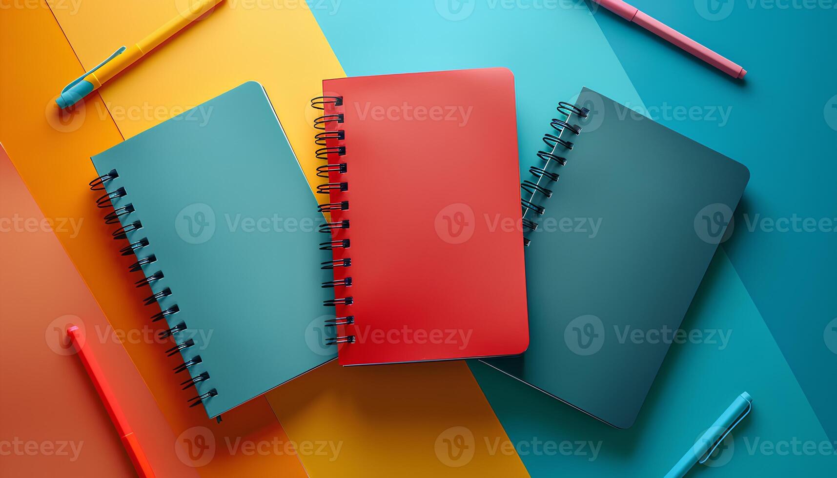 Back to school notebooks isolated on fun background. notebooks as stationery essentials for back to school season. Colorful notebook for classroom and students photo