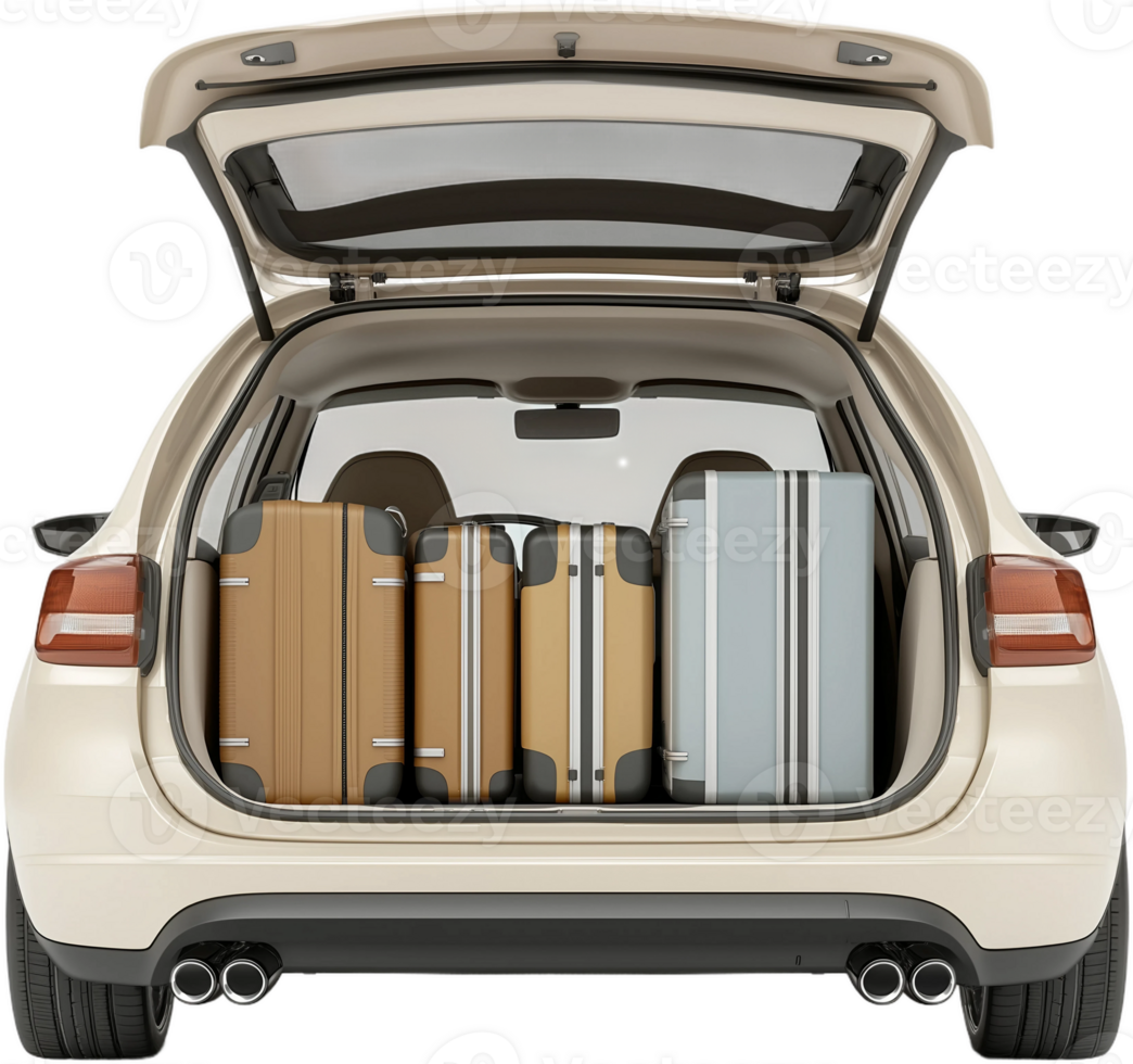 car trunk with luggage png