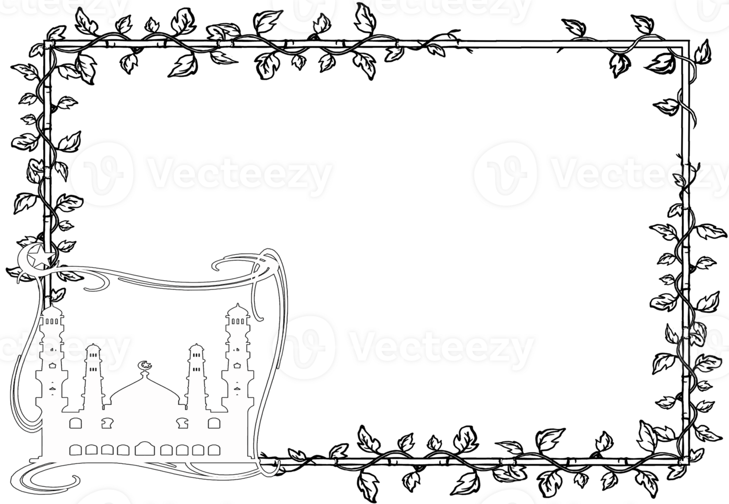 design border frame had Islamic value png