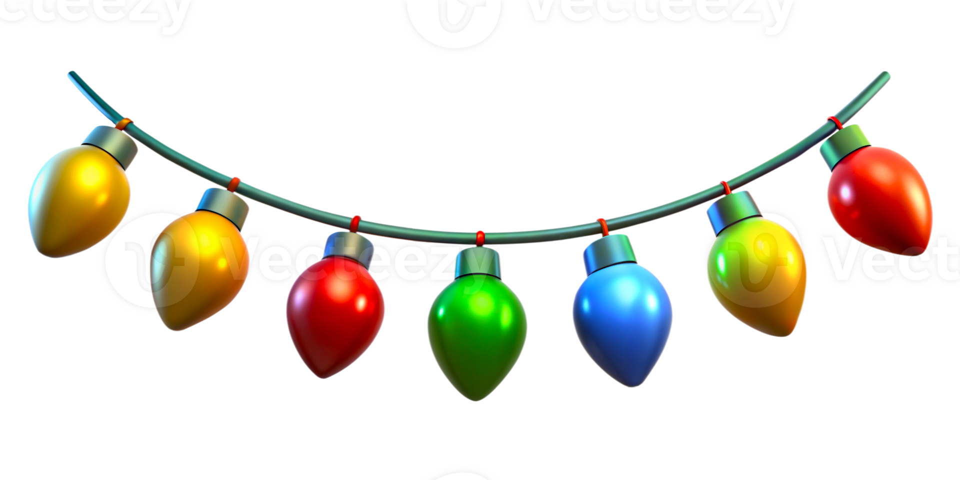 3d Christmas colorful garlands, festive garlands on isolated