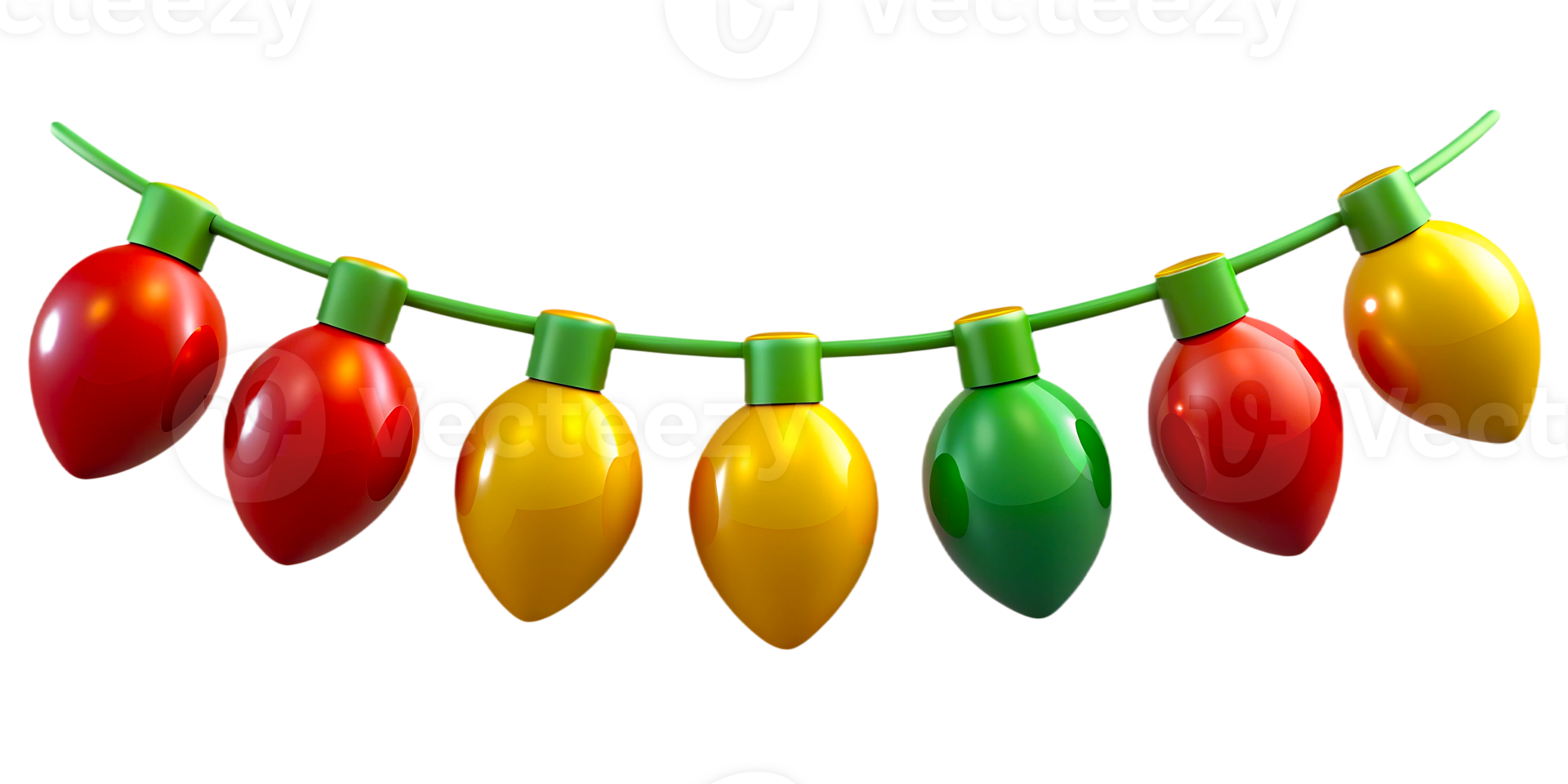 3d Christmas colorful garlands, festive garlands on isolated transparent background png