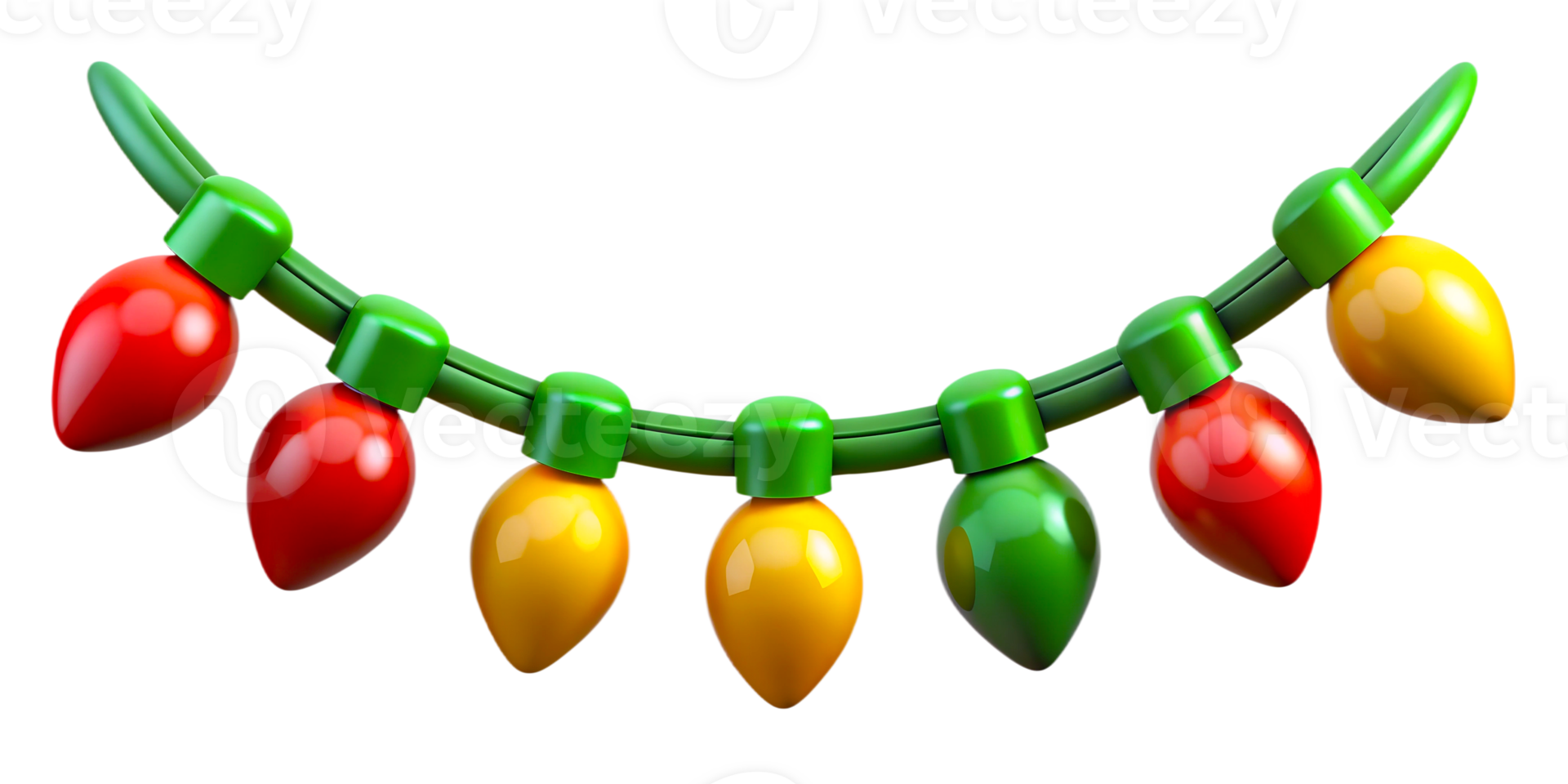 3d Christmas colorful garlands, festive garlands on isolated transparent background png