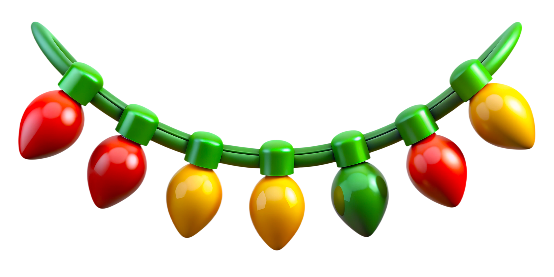 3d Christmas colorful garlands, festive garlands on isolated