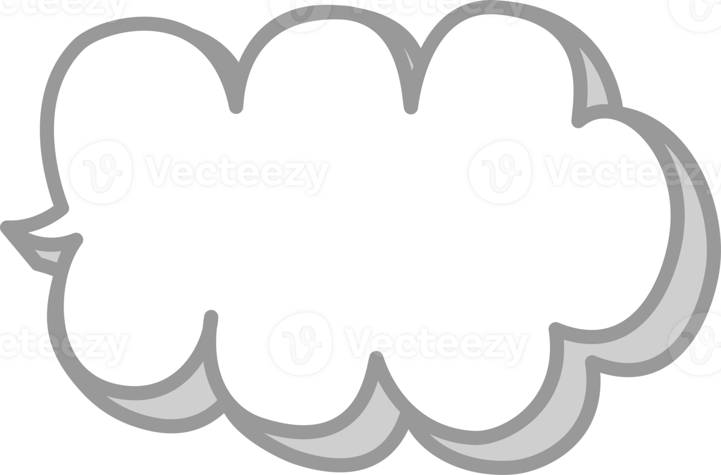 3d hand draw black and white color speech bubble balloon, icon sticker memo keyword planner text box banner png