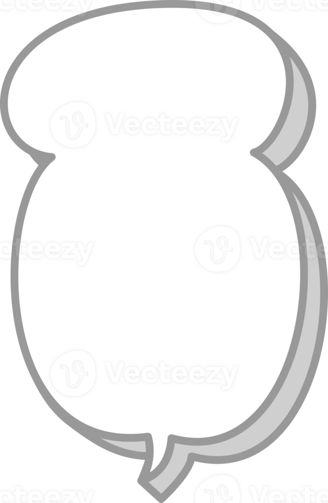 3d hand draw black and white color speech bubble balloon, icon sticker memo keyword planner text box banner png