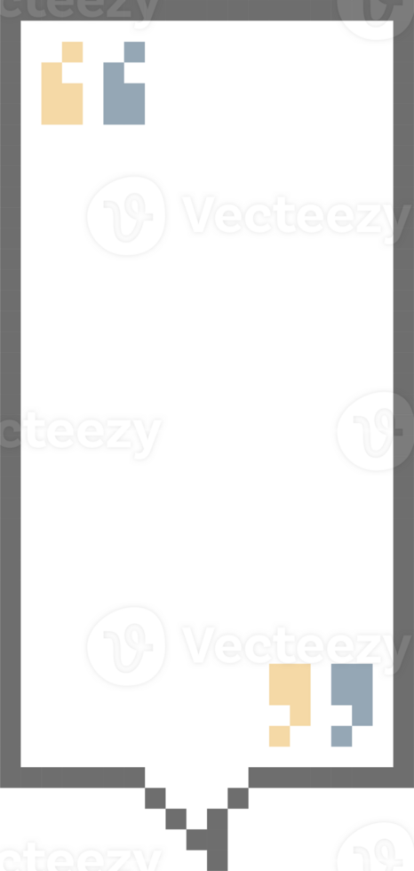 8 Bit retro Spiel Pixel Rede Blase Ballon mit Zitat Zeichen, Symbol Aufkleber Memo Stichwort Planer Text Box Banner png