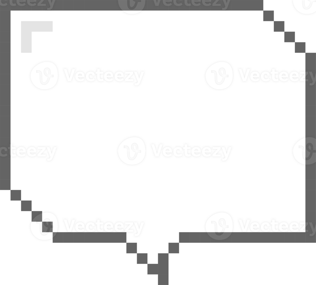 8 bit retro spel pixel toespraak bubbel ballon icoon sticker memo trefwoord ontwerper tekst doos banier png