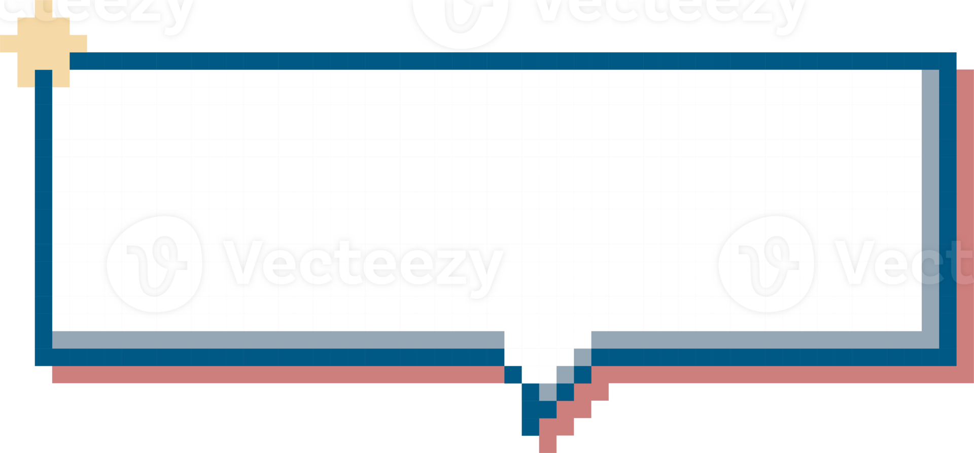8bit retro game pixel art speech bubble balloon with star, icon sticker memo keyword planner text box banner png
