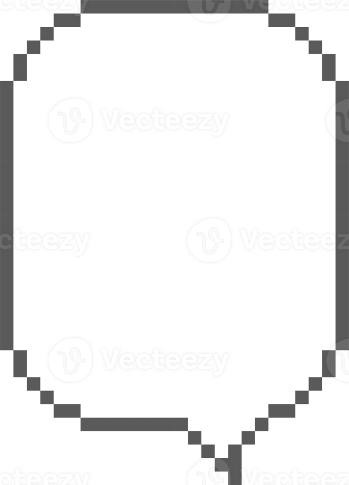 8bit retro game pixel art speech bubble balloon icon sticker memo keyword planner text box banner png