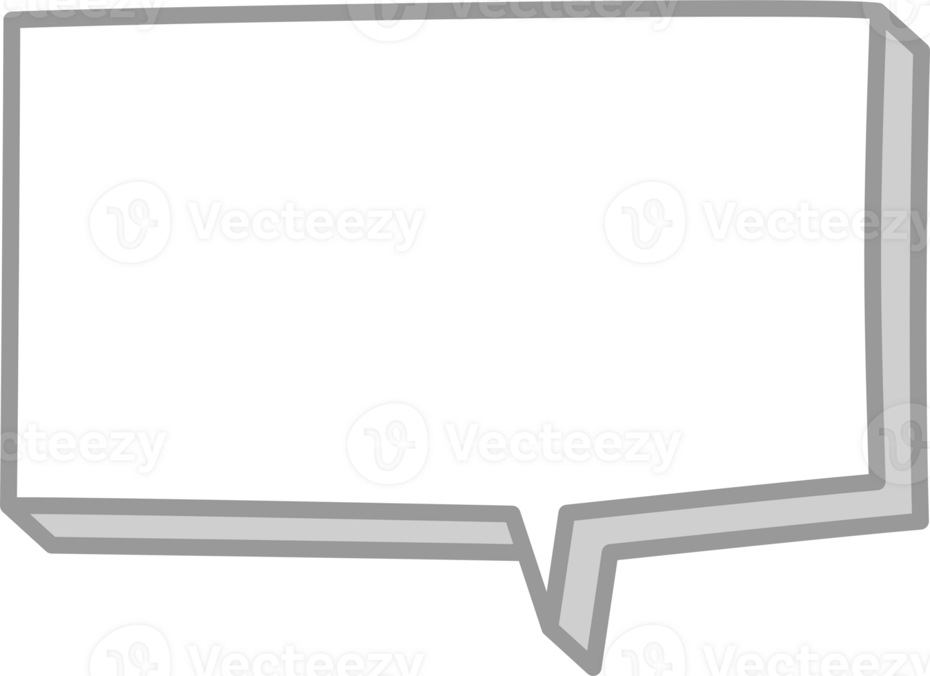 3d hand draw black and white color speech bubble balloon, icon sticker memo keyword planner text box banner png