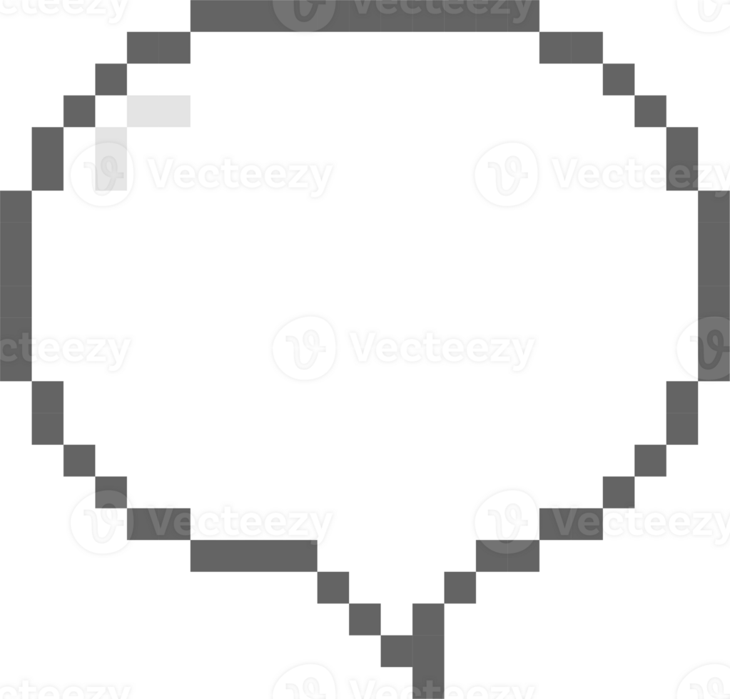 8bit retro game pixel speech bubble balloon icon sticker memo keyword planner text box banner png